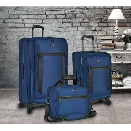 Traveler’s Choice St Augustine 3-Piece 1680D Ballistic Nylon Lightweight Expandable Spinner Luggage & Boarding Tote Bag (Best Ballistic Nylon Luggage)