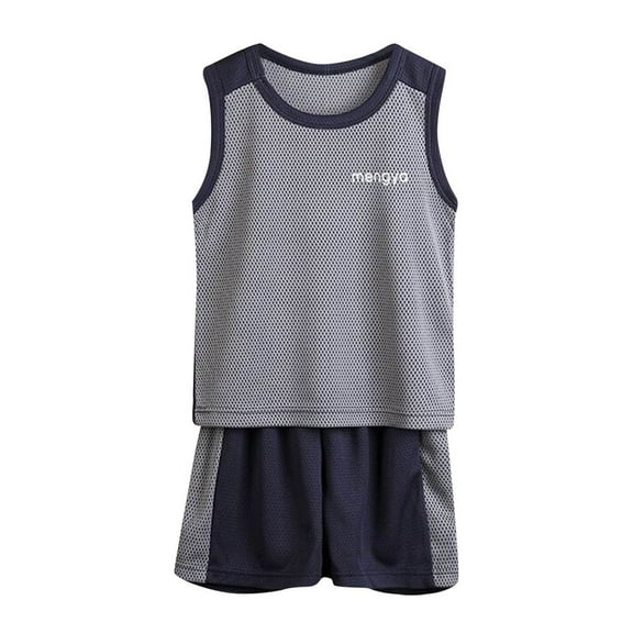 XBASW Toddler Kids Boys Girls Athletic Shorts Set Sleeveless Tank Tops Shorts Summer Mesh 2PCS Sports Outfits 1-6T