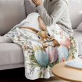 thumbnail image 3 of Easter Bunny Blanket Soft Cozy Warm Throw Blanket for Couch, Plush Fuzzy Flannel Fleece Blankets for Sofa, Botanical Garden Florals Colorful Eggs Bed Blankets Lightweight Gifts for Women, 50"x80", 3 of 9