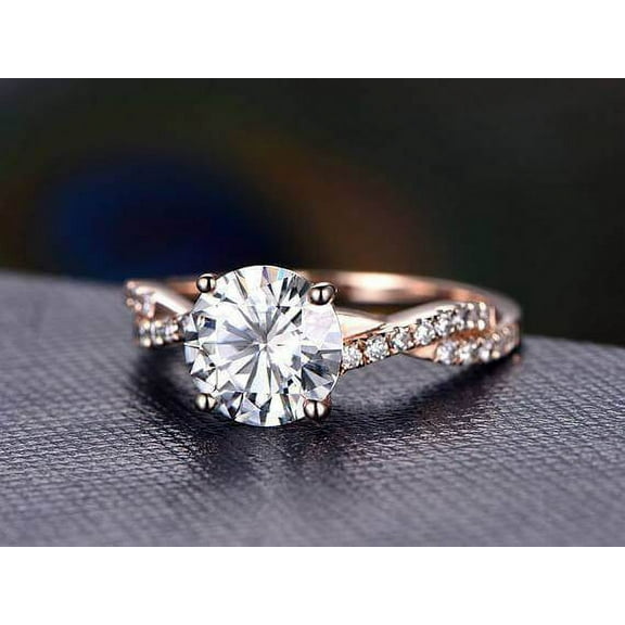 Artdeco 1.50 Carat Infinity Moissanite Diamond Engagement Ring with 18k Gold Plating