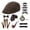 Dark Brown, variant on Men's Classic Vintage Gentleman Costume Set Top Hat Pipe Watch Fake Mustache for Vintage Party Cosplay and Role Play Dark Brown