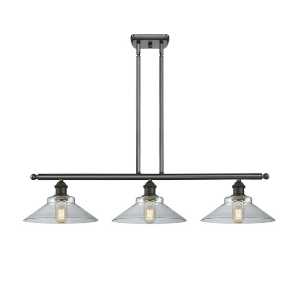 Innovations Lighting 516-3I Disc Disc 3 Light 36" Wide Linear Chandelier - Bronze