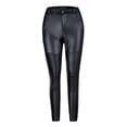 thumbnail image 6 of Idoravan Women's Plus Size Pants Clearance Womens Solid Pleated Leather Trousers Tight-Fitting Stretch Leggings Trousers Pants, 6 of 6