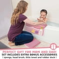 thumbnail image 4 of Bath Kneeler and Elbow Kneeling Rest Pad Set for Baby Bathing – Waterproof Soft Memory Foam Mat Organizer Pockets Quick Drying Foldable Non-Slip for Baby & Toddler Bath Time Toys Sponge Cloth (Pink), 4 of 8