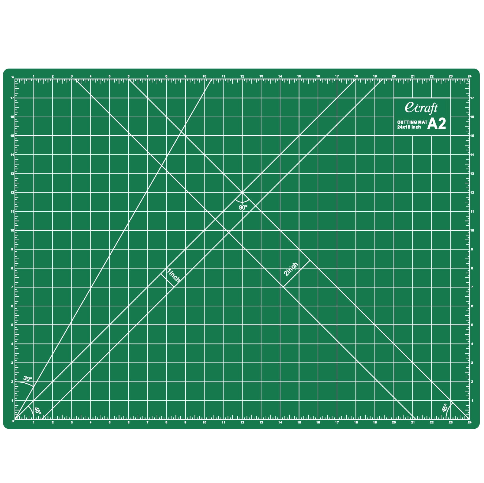 Self Healing Cutting Mat 18"x24", A2, Rotary Fabric Cutting Mat for Sewing, Quilting, Crafts & DIY, Double Sided Green