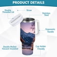 thumbnail image 4 of 40 oz Insulated Stainless Steel Tumbler Double Wall Stainless Steel Tumbler with 2-Way Drinking Beautiful Wooden Chalet, 4 of 9