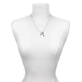 thumbnail image 3 of Delight Jewelry Silvertone 3-D Mushroom with Clear Crystals - Love and Lock Charm Necklace, 18"+1", 3 of 4