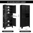 thumbnail image 3 of 69" Pantry Cabinet,Tall Metal Storage Cabinet with Doors and Adjustable Shelves,High Freestanding Cupboard Locker for Kitchen,Dining Room,Living Room,Office,Black, 3 of 7