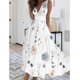 thumbnail image 2 of Vestido largo informal de verano con escote en V, sin mangas, ajustado, sexy, estampado blanco, floral, elegante, para fiestas y vacaciones, 2 of 5