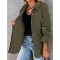 thumbnail image 3 of Camisa de pana con botones, chaqueta de pana con solapa de manga larga, blusas informales holgadas de gran tamaño, chaqueta para primavera y otoño, 3 of 6