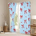 thumbnail image 3 of Feelyou Kawaii Bowknot Ribbon Blackout Curtains Set of 2 (52x84 Each) for Girl, Cartoon Blue Red Window Curtains, Dreamy Princess Style Curtains and Drapes, Black Out Curtains Decor, 3 of 6