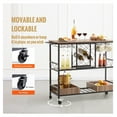 thumbnail image 4 of 3-Tier Bar Cart Rolling Trolley with Wine Rack & Glass Holder - 300LBS Capacity - Vintage Serving Cart for Kitchen, Dining Room & Bar 300 LBS, 4 of 9