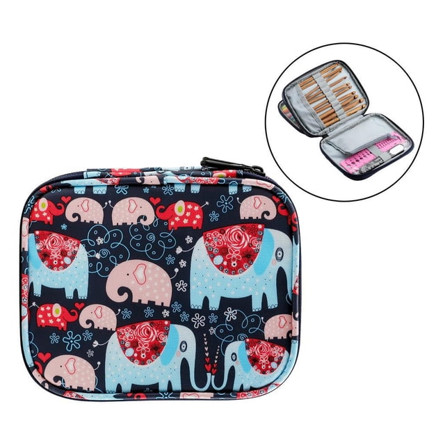 Estuche para Agujas de Ganchillo para Tejer Organizador de Bolsa con Cremallera Vacía, Bolsa de Almacenamiento de Ganchos de Ganchillo de Viaje Portát Dibujos animados Macarena Estuche de ganchillo portátil