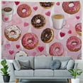 thumbnail image 4 of Orinice Donuts Coffee Hearts Tapestry Wall Hanging Unique Style Graphic Tapestries Home Decor for Living Room Bedroom Dorm 40x30inch, 4 of 6