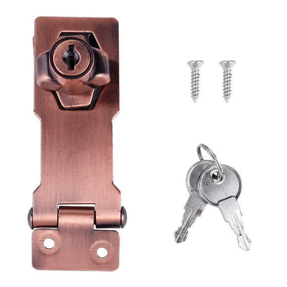 MasteelfCA 3 Inch Zinc Alloy 90 Degrees Keyed Hasp Lock Knob Keyed Lock Hasp for Door