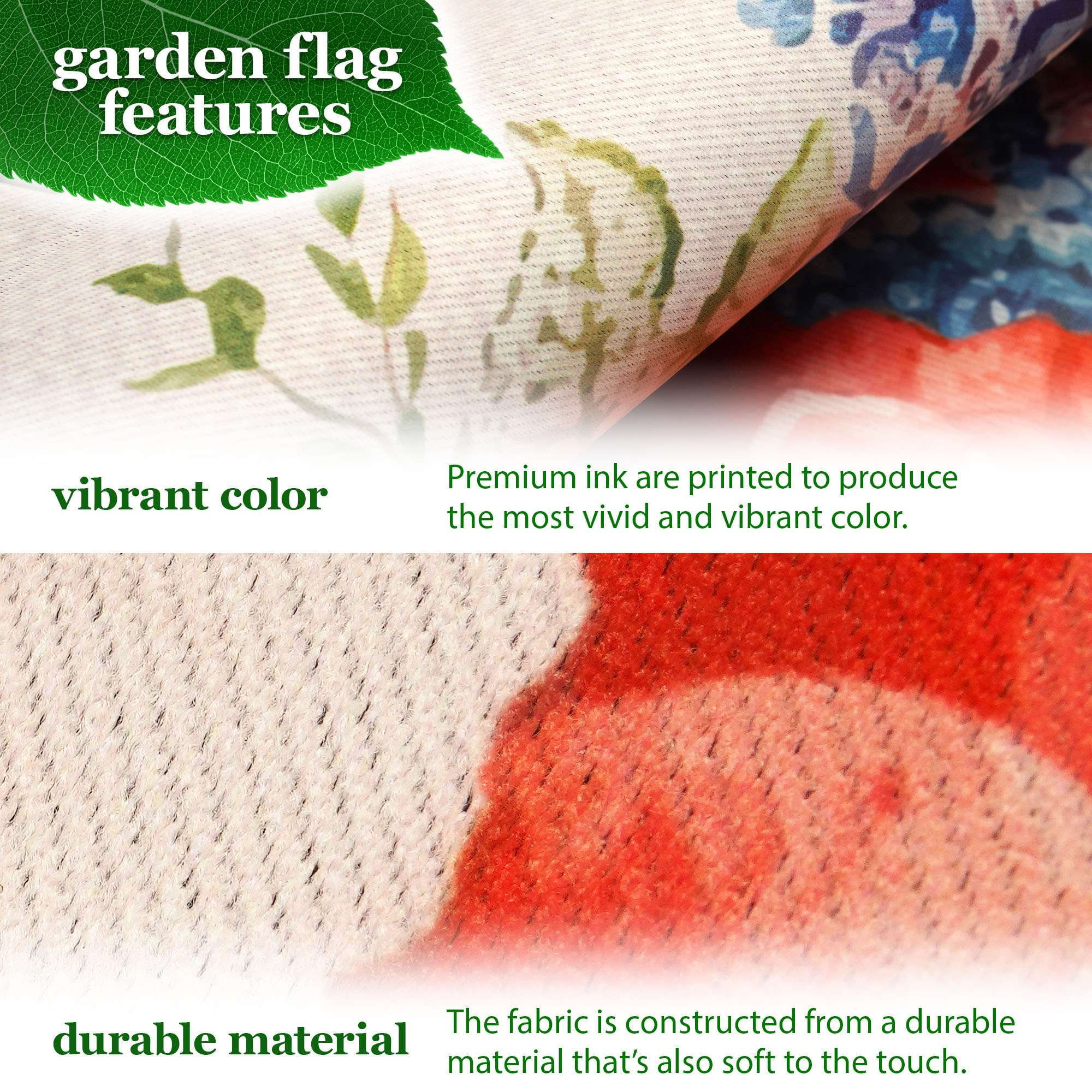 G128 Combo Pack Garden Flag Stand Black 36x16IN & Garden Flag Welcome American Flag Flowers Printed 12x18IN Double Sided Yard Garden Lawn Decoration