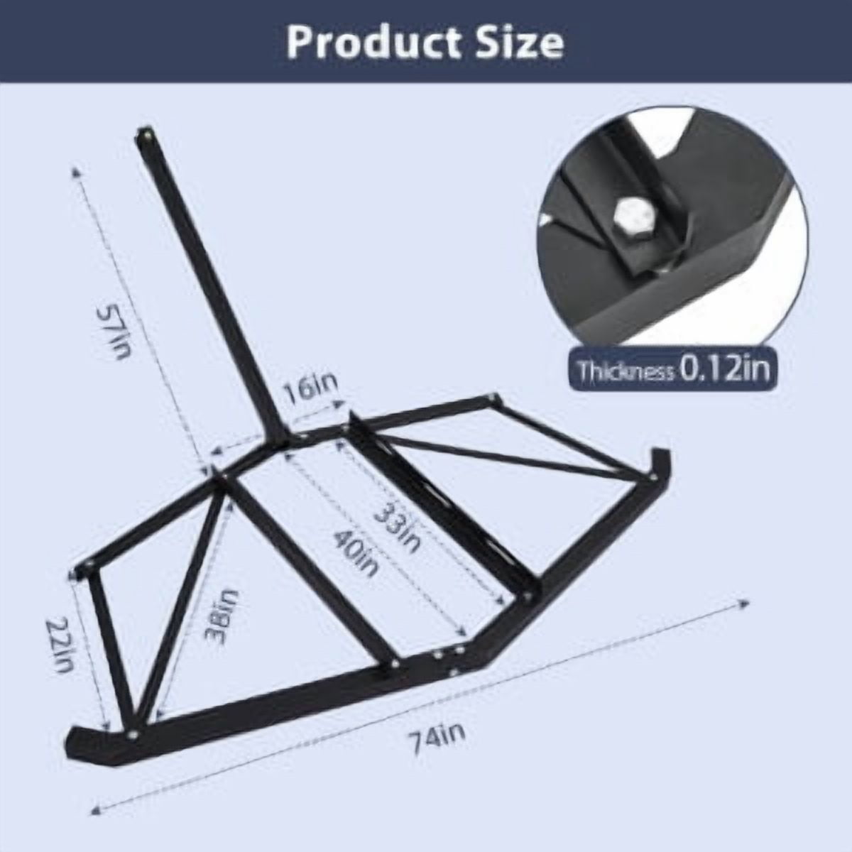 Rugerasy 74 inch Tow Behind Dethatcher Grader w/ 3 Sets Adjustable Bolts & 2 Reinforcement Bars,Tow Behind Harrow with Pin-Style Hitch,with Lift Handle for Garden Farm Grass,Black