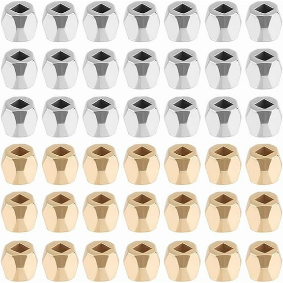 1 Box 300Pcs Faceted Metal Spacer Beads 24K Gold 925 Sterling Silver Plated Brass 2 x 2mm Column Small Loose Bead Spacers for Jewelry Making Charms Necklaces Bracelets DIY Crafts