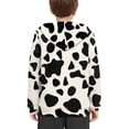 thumbnail image 4 of Xoenoiee Kids Hoodies Pullover Cosy Hoodies Hooded Sweatshirt with Front Kangaroo Pocket Long Sleeve Fall Winter Tops for Hiking Traveling Running, Cow Print, L, 4 of 7
