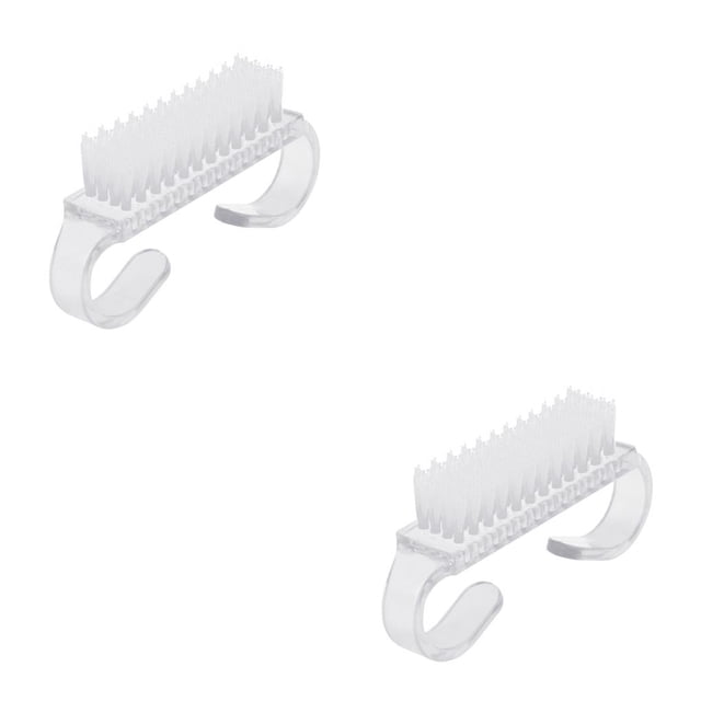 Qarigey Cepillo para decoración de uñas, polvo de plástico, manicura, pedicura, accesorios para uñas, herramienta de cuidado de belleza, Transparente 2piezas