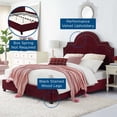 thumbnail image 6 of Modway Primrose Queen Modern Performance Velvet Platform Bed in Maroon Red, 6 of 6