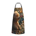 thumbnail image 2 of Pofeuu Sunshine Butterfly Flower Bear Print Waterproof Apron with Pockets Adjustable Cooking Aprons Kitchen Bib for Baking Household Cleaning, 2 of 8