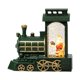 thumbnail image 1 of Farolito navideño con tren y Santa Claus - Decoración festiva en verde con luces LED cálidas, 1 of 6