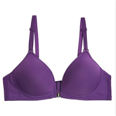 LISTHA Women s Racerback Front Closure Bra Plus Size Full Coverage Underwire Bras Purple 34AB