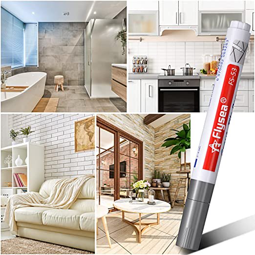 6 Pieces White Tile Gap Repair Pen Refill Grout Pencil Wall Floor Bathroom Paint Car Painting Restorer Cleaning Tool Marker Dark Grey Opp Bag
