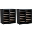 thumbnail image 1 of AdirOffice Wood Adjustable 16 Compartment Literature Organizer, Black 2 Pack, 1 of 10
