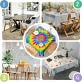 thumbnail image 4 of Colorful Rainbow Tie Dye Spiral Pattern Square Tablecloth,Waterproof Square Table Cover,Wipeable Spillproof Washable Table Cover for Home Kitchen Party Decor 60"x60"(152x152cm), 4 of 6