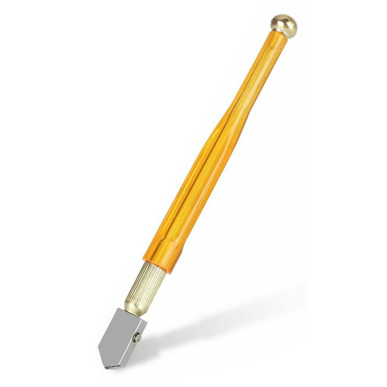 17.3cm Professional Heavy Duty Golden Handle Pencil Style Glass Cutter,  Diamond Glass Cutter Heavy Duty Diamond Tip, Glass Cutter Cutting Tools for