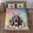 thumbnail image 2 of Happy Easter Bloodhound with Bunny Ear Headband and Flowers Quilt Bedding Set Dog Lover 1 Blanket Bed Cover 2 Pillowcases - 13001, 2 of 5