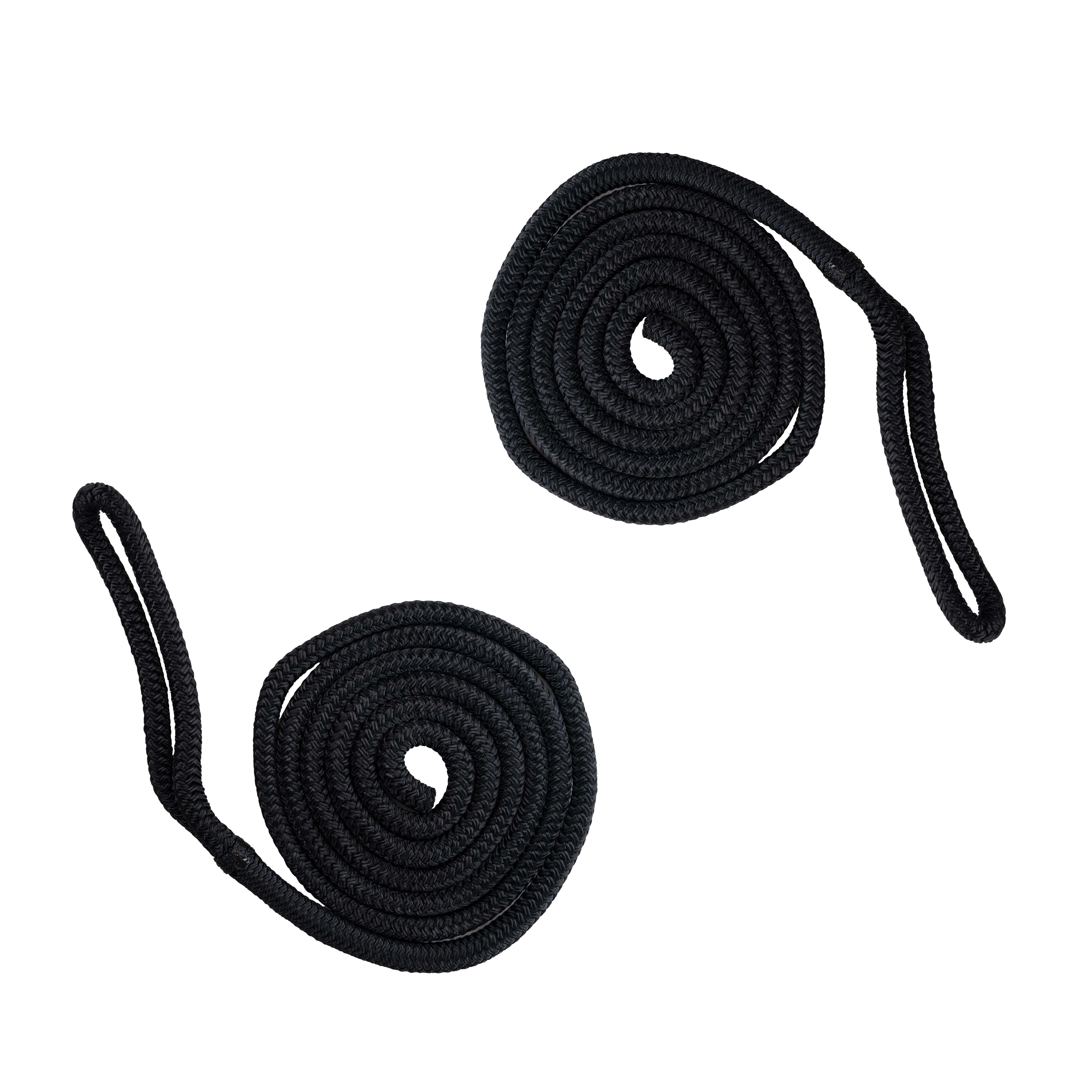 (2 pack) Ozark Trail 3/8-Inch x 6-Foot Nylon Boat Fender Line, Black