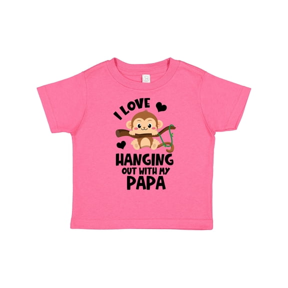 Inktastic Monkey I Love Hanging out with My Papa Boys or Girls Toddler T-Shirt