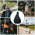 thumbnail image 5 of USB backpack waterproof travel shoulder chest bag-reflective diagonal polyester chest bag - black, 5 of 5