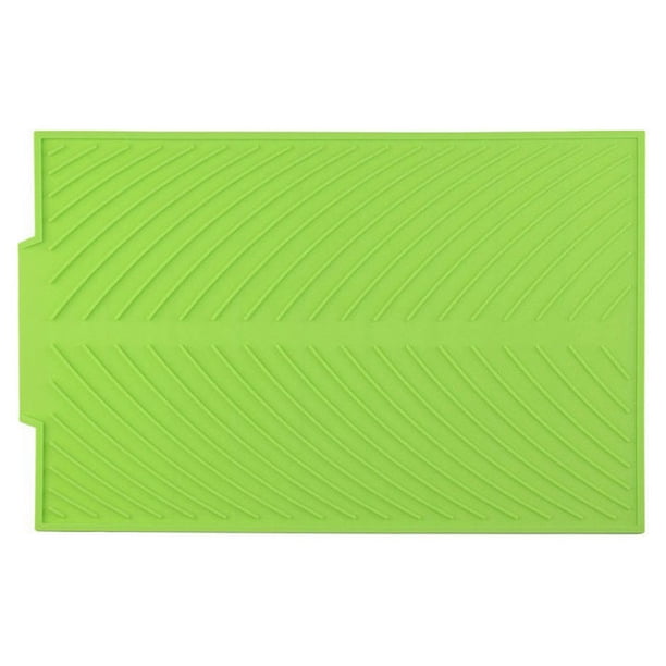 Matsuzay Escurridor de platos Gel de sílice de silicona Pure Classic Quadrate Drain Tanque de agua Compacto Conveniente * Almohadillas de agua Organizadores de utensilios de cocina Verde 1