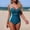 Blue, variant on HUAXUN Women's One Piece Swimsuit Cutout High Waisted Bathing Suit Tankini Swimsuits Full Coverage Swimwear Tummy Control Swimsuits for Women