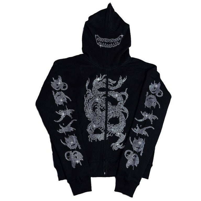 Emo zip up hoodies best sale