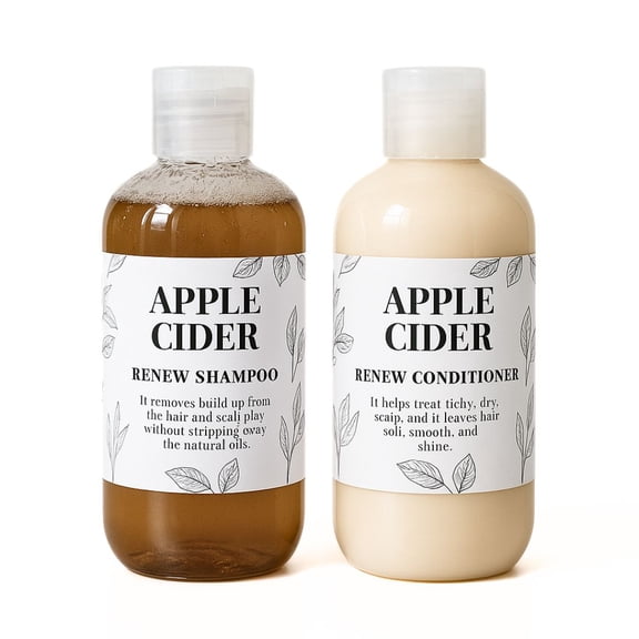 Nature Skin Shop Apple Cider Vinegar Shampoo and Conditioner Set, Clarifying Duo for Dull, Oily Hair, Adds a Brilliant Shine, 2-Piece Bundle