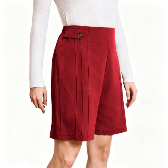 Admvng Women's Plus Size Summer Casual Shorts Breathable Soft Hiking Shorts with Pockets