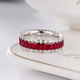 thumbnail image 2 of Full Eternity Wedding Band 1.7 Ct Ruby Gemstone Ring 14K White Gold Over, 2 of 2
