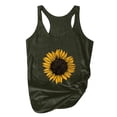 thumbnail image 1 of Follure Sleeveless Tank Tops for Women Plus Size Summer Sunflower Print Round Neck T-shirt Top, 1 of 5