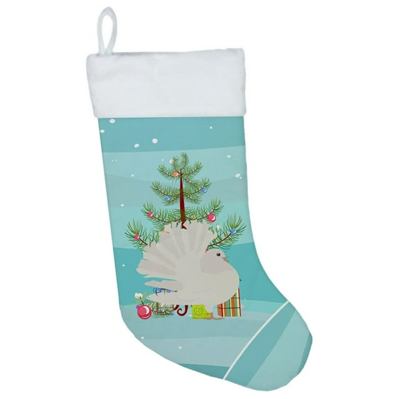 Silver Fantail Pigeon Christmas Christmas Stocking