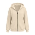 thumbnail image 4 of YanHoo Women's Fall Zip Up Hoodies Sweatshirts | Comfy Fleece Lined, Long Sleeve Pockets, Drawstring Hooded, Loose Fit, Fashion Y2K, Track Jackets, Spring Winter Clothing, 4 of 7