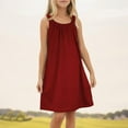thumbnail image 2 of Teen Girl Dress Sleeveless A-Line Tiered Swing Cute Brick Red Dresses For Girls Birthday Dress Girls Spring Dresses For Girls, 2 of 4
