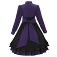 thumbnail image 3 of Tqyyweavej Women's Classic Black Gothic Lolita Dress Long Sleeve Multi Layered Halloween Cosplay Costume with Bowknots, 3 of 5