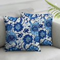 thumbnail image 3 of BANET White Blue Pattern Throw Pillow Covers, Decorative Pillow Covers Digital Printing for Couch Sofa Bed Invisible Zipper Pillow Cases Set of 2 20x20in, 3 of 7