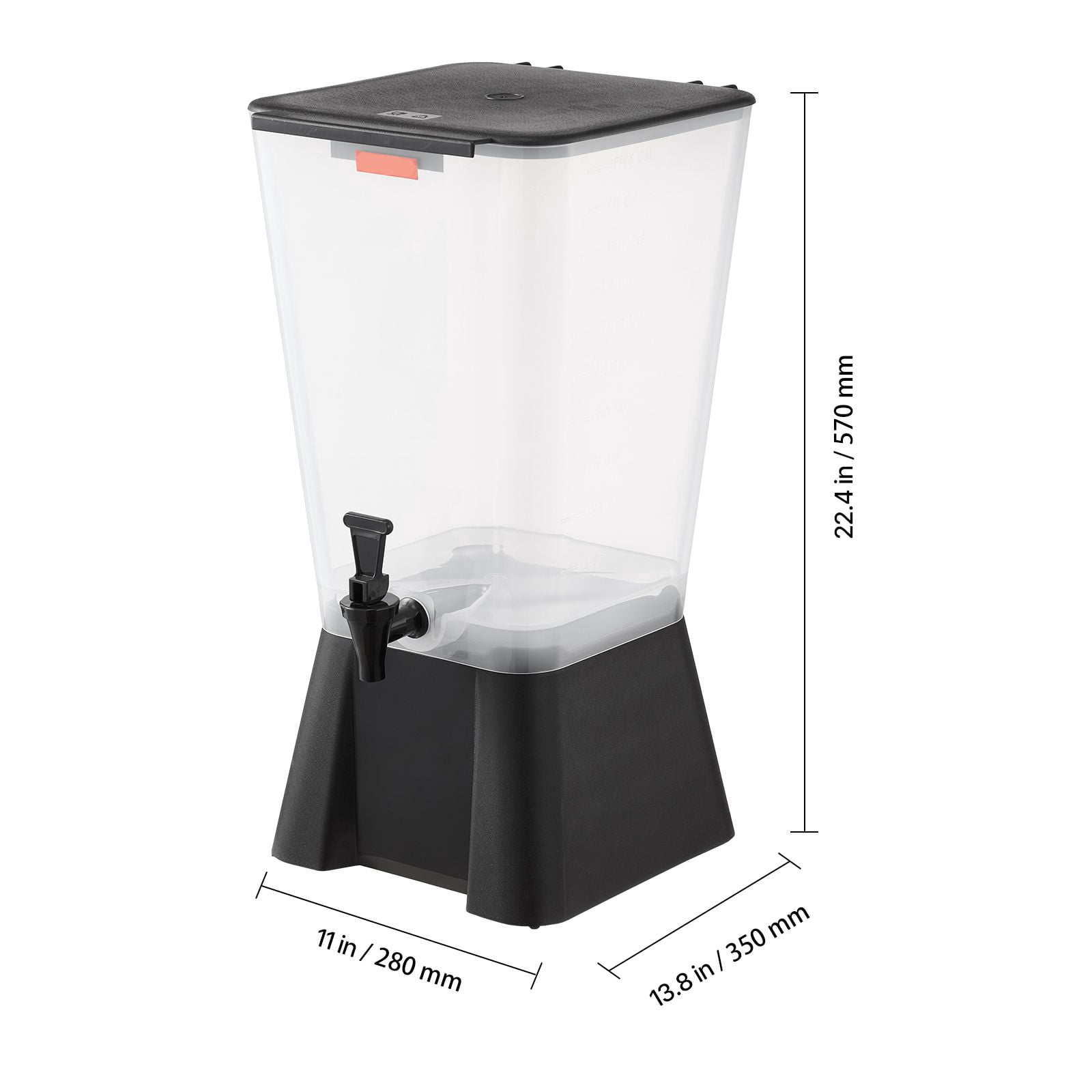 Beverage Dispenser 5 Gallon with Spring-Loaded Spigot for Juice Iced Tea Party