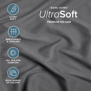 Bare Home 2-Pack Fitted Sheets - Premium 1800 Collection - Ultra-soft - Deep Pocket - Twin XL, Gray